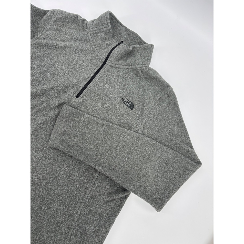 The North Face Womens Gray TKA 100 Glacier 1/4 Zip Fleece Pullover Jacket Large